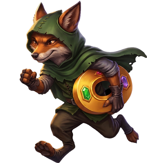 Rusco, el zorro mascota de Rivo, con su botín